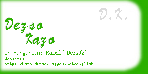 dezso kazo business card